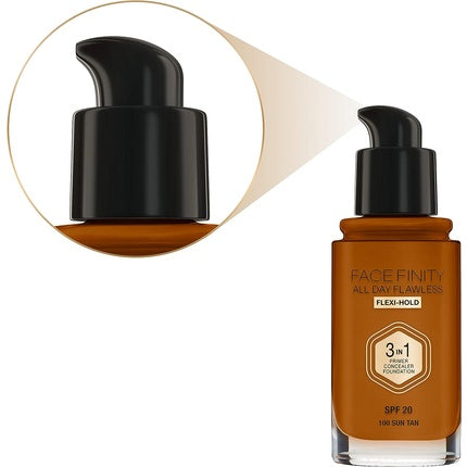 Fond de ten lichid, Max Factor, Facefinity All Day Flawless 3in1, Sun Tan