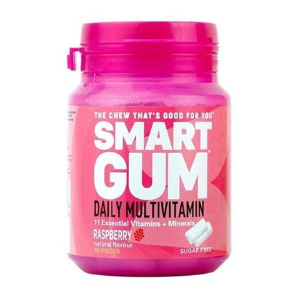 Gumă de mestecat multivitaminică Smart Gum Daily, Raspberry, 30 buc