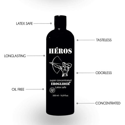 Lubrifiant siliconic, Asha International, Heroes, 500ml, negru