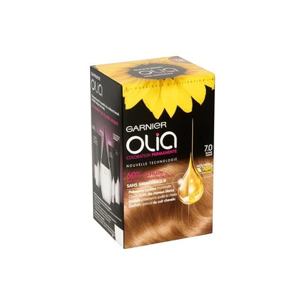 Culoare păr permanentă Garnier Olia 70 Dark Blonde, ulei de floarea-soarelui