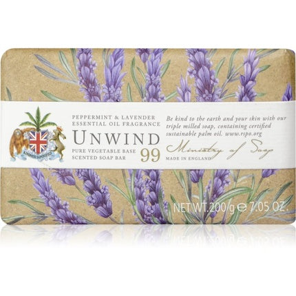 Săpun Natural Unwind 99 cu Lavandă și Mentol, 200g
