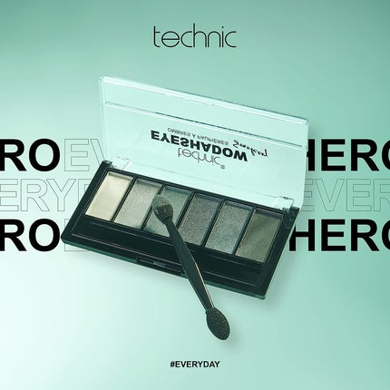 Paletă ochi Technic Smokey Eyeshadow Palette, 6 culori matte și shimmer, 7.2g
