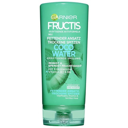 Condiționator Garnier Fructis Coco Water pentru rădăcini grase și vârfuri uscate, 200ml