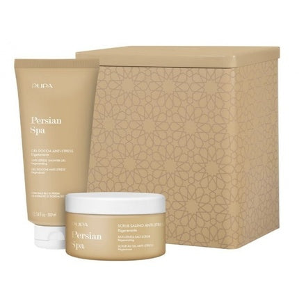 Kit cadou îngrijire corp, PUPA Milano, Persian Spa, set cu scrub și gel de duș, cutie ornamentată