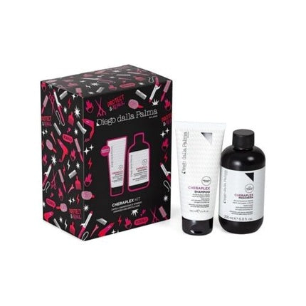 Set îngrijire păr deteriorat, Diego Dalla Palma, Cheraplex Kit, Șampon 100ml + Mască 200ml, Culoare neagră și roz
