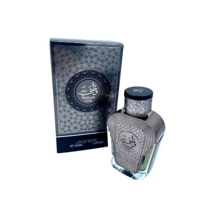 Eau De Parfum Watani Noir Jasmine Scent, 100ml, design argintiu geometric