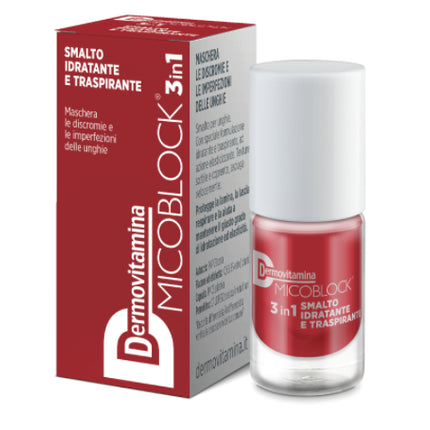 Lac de unghii, Dermovitamina, Micoblock 3in1, roșu cărămiziu, 5ml