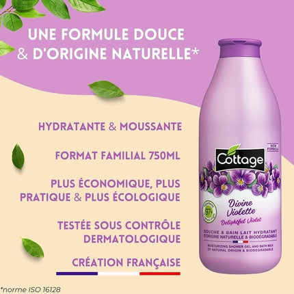 Gel de duș, Cottage, Divin Violette, 97% Ingrediente Naturale