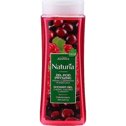 Gel de duș, Joanna Naturia, extract de cireșe și coacăze roșii, 300ml