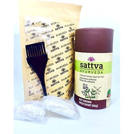Culoare Naturală pentru Păr, Sattva Ayurveda, Nut Brown, 250 g