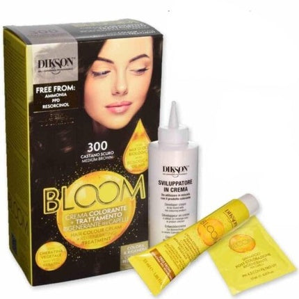 Crema colorantă păr, Dikson Bloom N.300 Castan Intens, tratament cu keratină
