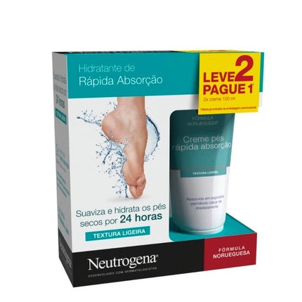 Crema de Picioare Neutrogena Norwegian Formula, Textură Ușoară, Hidratant cu Absorbție Rapidă, 100ml + 100ml