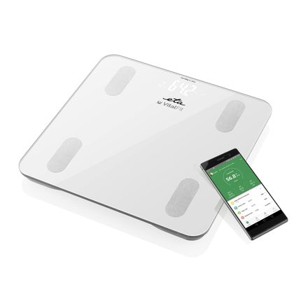 Cântar corporal ETA Vital Fit, 18 analize, alb