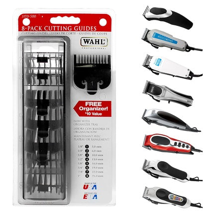 Wahl 03170-500 Set de piepteni, 8 dimensiuni (3mm-25mm), negru
