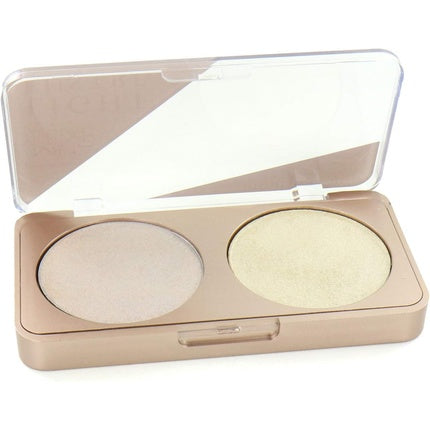 Highlighter Duo Mua Luxe Light Lustre Majesty, culori bej și auriu, 6g