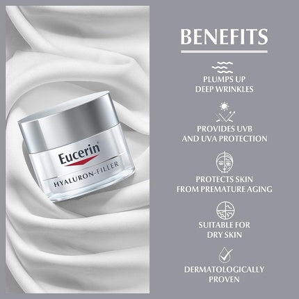 Cremă zi, Eucerin Hyaluron-Filler, SPF15, piele uscată, 50ml