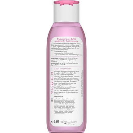 Gel de duș Lavera cu trandafir sălbatic și bumbac organic, 250ml