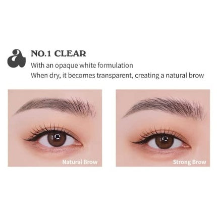 Creion și gel fixator pentru sprâncene, Unleashia Shaper Defining Eyebrow Fixer & Pencil Pomade No1, Clear