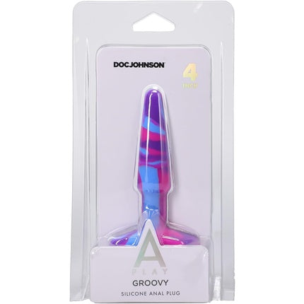 Plug Anal, Doc Johnson, Groovy, silicon, mov-roz