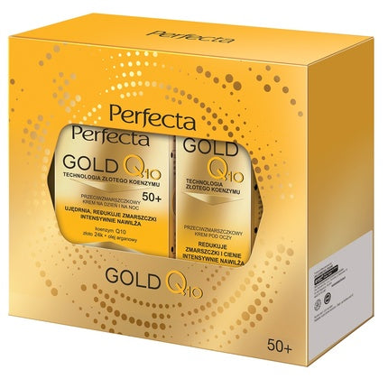 Set îngrijire față, Perfectaset Gold Q10, zi și noapte 50ml, cremă pentru ochi anti-riduri 15ml