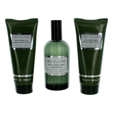 Set Parfum Bărbătesc Grey Flannel, Geoffrey Beene, EDT Spray 100ml + Balsam și Gel 100ml, Verde