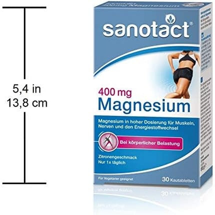Sanotact Magnesium 400mg PUR Vegan, comprimate masticabile, 30 buc