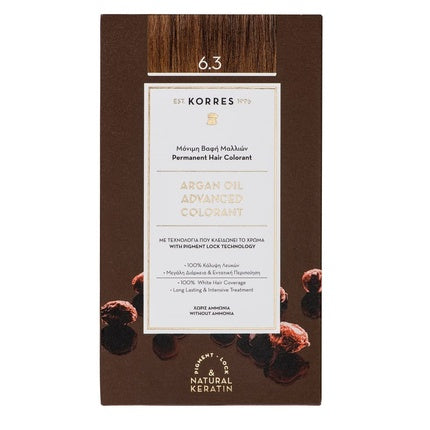 Vopsea de păr, Korres, Argan Oil, Blond Inchis Auriu