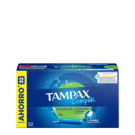 Tampax Compak Tampon cu Aplicator, 32 bucăți, Super absorbție