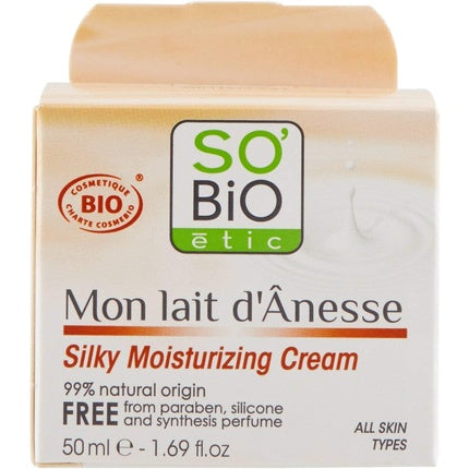 Cremă hidratantă cu lapte de măgar So'bio étic, 50ml