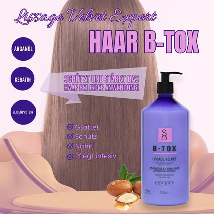 Ser Păr Sacha Juan B-Tox Lissage Velvet cu Ulei de Argan și Keratină, 200 ml