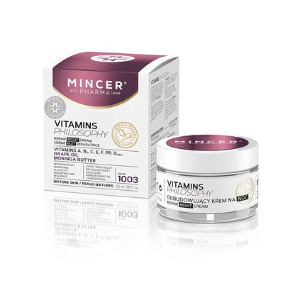 Cremă de noapte, Mincer Pharma, Vitamins Philosophy, cu ulei de struguri, 50ml