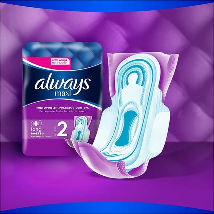 Absorbante Maxi Always Long, albastru