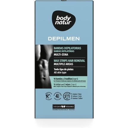 Set Depilare Bărbați Body Natur B.NATUR DEPILAT MEN, 16 Unități, Culoare Neagră