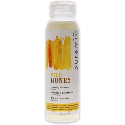 Șampon Rusk Puremix Wild Honey Reparator pentru păr uscat, 12oz, culoare alb-gălbuie