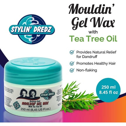 Stylin' Dredz Moulding Gel Wax cu Ulei de Ceai Verde, 250 ml