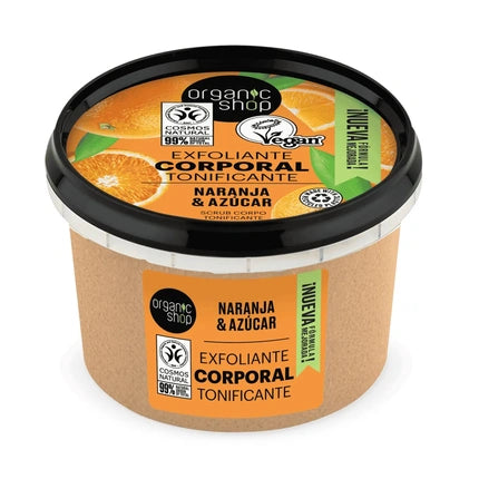 Exfoliant Corporal Organic Shop, Naranja & Zahăr, 280g, Pungă de carton