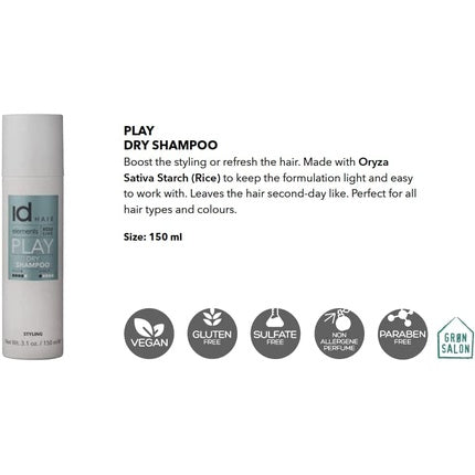 IdHAIR Elements Xclusive Play Dry Shampoo, 150ml