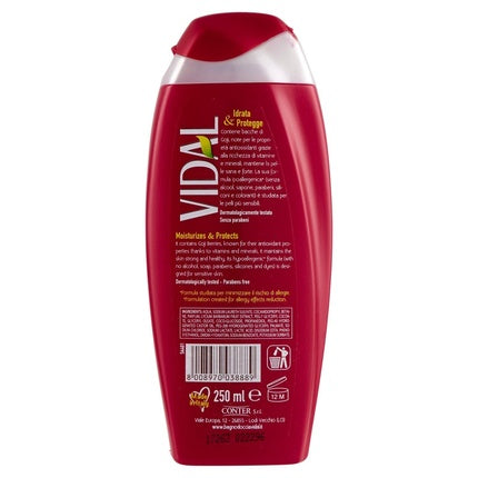 Gel de duș, Vidal, Goji Berry, 250ml, roșu