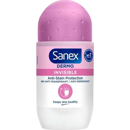 Antiperspirant roll-on Sanex Dermo Invisible, protecție anti-pete, unisex, 50 ml
