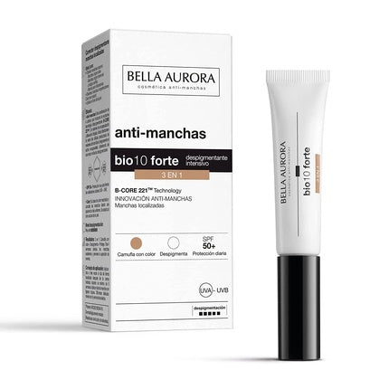 Corector Bella Aurora Bio10 Forte 3 în 1, pentru pete pigmentare, SPF 50, 10 ml