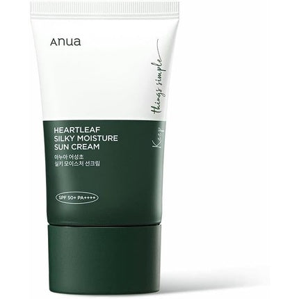 Crema de protecție solară Anua Heartleaf Silky Moisture, 50ml, Verde