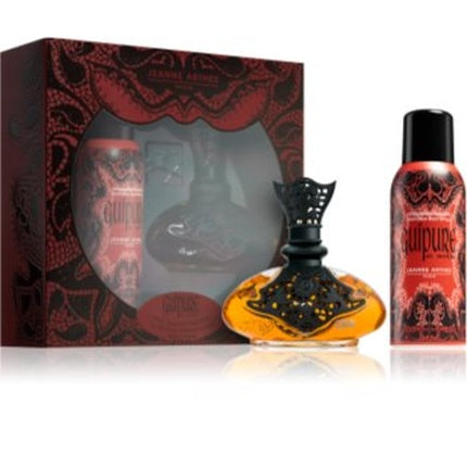 Parfum Jeanne Arthes Guipure Silk Classic, EDP, 100ml, Sticlă cu design elegant negru și auriu