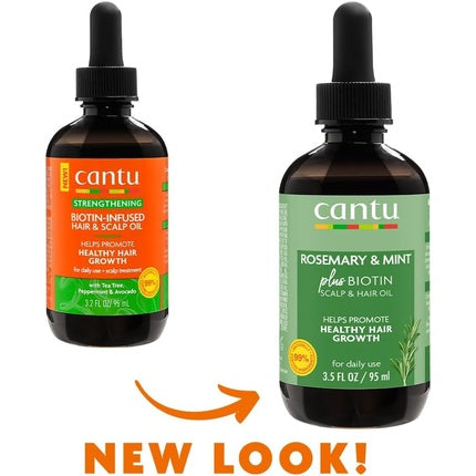 Ulei pentru Păr și Scalp Cantu cu Rozmarin și Mentă, Biotininfused, 95ml