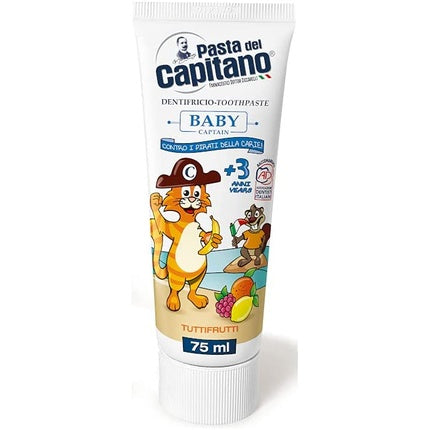 Dentifriciu copii, BabiPasta Captain Multi-Fruit, 75ml, gust fructe