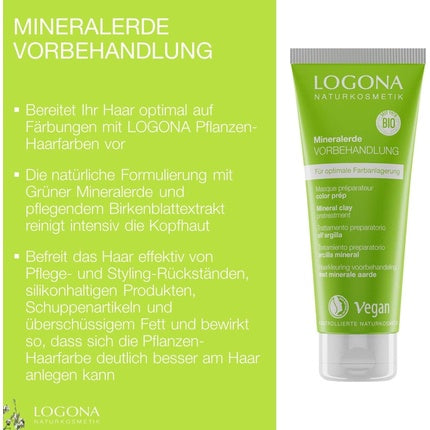 Pre-tratament vopsea păr, Logona Naturkosmetik, argilă minerală, 100ml
