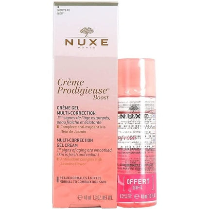 Nuxe Crème Prodigieuse Boost, Gel Cremă Multi-Correctie, 40ml + Apă Micelară Very Rose, 40ml