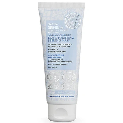 Natura Siberica, Black Purifying Peeling Mask, 75ml, pentru piele mixtă și grasă