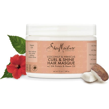 Masca de par, Shea Moisture, Coconut si Hibiscus, 12oz