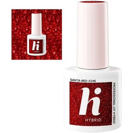 Lac Gel, Hi Hybrid, Santa Red 246, sclipici 5ml