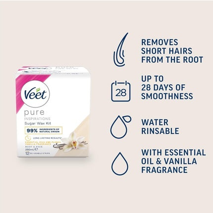 Kit Ceară, Veet, Sugar Wax, 250ml, Vanilie